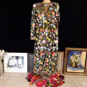 HEAVILY EMBROIDERED FLORAL